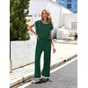 image:imageEkouaer Womens Matching Sets Knit Sweater Sets 2 Pieces Outfits Pullover Tops Wide Legs Pants Lounge SetBright Green