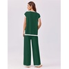 image:imageEkouaer Womens Matching Sets Knit Sweater Sets 2 Pieces Outfits Pullover Tops Wide Legs Pants Lounge SetBright Green