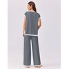 image:imageEkouaer Womens Matching Sets Knit Sweater Sets 2 Pieces Outfits Pullover Tops Wide Legs Pants Lounge SetGrey
