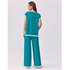 image:imageEkouaer Womens Matching Sets Knit Sweater Sets 2 Pieces Outfits Pullover Tops Wide Legs Pants Lounge SetSky Blue