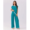 image:imageEkouaer Womens Matching Sets Knit Sweater Sets 2 Pieces Outfits Pullover Tops Wide Legs Pants Lounge SetSky Blue