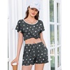 image:imageEkouaer Womens Pajama Set Summer Short Sleeve Pjs Sleepwear Cute 2 Piece Lounge Sets SXXLGray Stars
