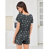 image:imageEkouaer Womens Pajama Set Summer Short Sleeve Pjs Sleepwear Cute 2 Piece Lounge Sets SXXLGray Stars