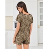 image:imageEkouaer Womens Pajama Set Summer Short Sleeve Pjs Sleepwear Cute 2 Piece Lounge Sets SXXLLeopard