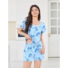 image:imageEkouaer Womens Pajama Set Summer Short Sleeve Pjs Sleepwear Cute 2 Piece Lounge Sets SXXLLight Blue Bow
