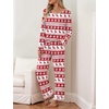 image:imageEkouaer Womens Pajama Sets 2 piece Lounge Sets for Women Vneck Long Sleeve Top and Elastic Waist Pants with PocketsChristmas Red