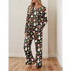 image:imageEkouaer Womens Pajama Sets 2 piece Lounge Sets for Women Vneck Long Sleeve Top and Elastic Waist Pants with PocketsChristmas Snowman