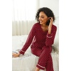 image:imageEkouaer Womens Pajama Sets 2 piece Lounge Sets for Women Vneck Long Sleeve Top and Elastic Waist Pants with PocketsRed Dots