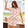 image:imageEkouaer Womens Pajama Sets Button Down Lounge Set 2 Piece Loungewear Soft Sleepwear Short Sleeve Pjs with PocketsBear