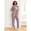 image:imageEkouaer Womens Pajama Sets Button Up Long Sleeve Pjs Soft Lounge Set 2 Piece Sleepwear with PocketsPink