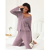 image:imageEkouaer Womens Pajama Sets Button Up Long Sleeve Pjs Soft Lounge Set 2 Piece Sleepwear with PocketsPink
