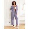 image:imageEkouaer Womens Pajama Sets Button Up Long Sleeve Pjs Soft Lounge Set 2 Piece Sleepwear with PocketsPurple