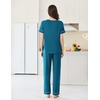 image:imageEkouaer Womens Pajama Sets Short Sleeve Top and Pants 2 Piece Pjs Soft Sleepwear Comfy Lounge Set SXXLBlue Green