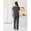 image:imageEkouaer Womens Pajama Sets Short Sleeve Top and Pants 2 Piece Pjs Soft Sleepwear Comfy Lounge Set SXXLDark Gray