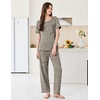 image:imageEkouaer Womens Pajama Sets Short Sleeve Top and Pants 2 Piece Pjs Soft Sleepwear Comfy Lounge Set SXXLLeopard