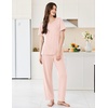 image:imageEkouaer Womens Pajama Sets Short Sleeve Top and Pants 2 Piece Pjs Soft Sleepwear Comfy Lounge Set SXXLLight Pink