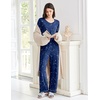 image:imageEkouaer Womens Pajama Sets Short Sleeve Top and Pants 2 Piece Pjs Soft Sleepwear Comfy Lounge Set SXXLNavy Blue Star