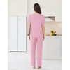 image:imageEkouaer Womens Pajama Sets Short Sleeve Top and Pants 2 Piece Pjs Soft Sleepwear Comfy Lounge Set SXXLPink