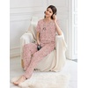 image:imageEkouaer Womens Pajama Sets Short Sleeve Top and Pants 2 Piece Pjs Soft Sleepwear Comfy Lounge Set SXXLPink Leopard