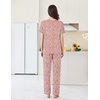 image:imageEkouaer Womens Pajama Sets Short Sleeve Top and Pants 2 Piece Pjs Soft Sleepwear Comfy Lounge Set SXXLPink Leopard
