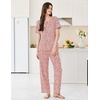 image:imageEkouaer Womens Pajama Sets Short Sleeve Top and Pants 2 Piece Pjs Soft Sleepwear Comfy Lounge Set SXXLPink Leopard