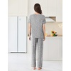 image:imageEkouaer Womens Pajama Sets Short Sleeve Top and Pants 2 Piece Pjs Soft Sleepwear Comfy Lounge Set SXXLPink Star
