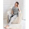 image:imageEkouaer Womens Pajama Sets Short Sleeve Top and Pants 2 Piece Pjs Soft Sleepwear Comfy Lounge Set SXXLPink Star