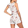 image:imageEkouaer Womens Pajama Sets Sleeveless Tank Top and Shorts Pj Set Lace Hem Sleepwear SXXXLBeige Heart