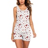 image:imageEkouaer Womens Pajama Sets Sleeveless Tank Top and Shorts Pj Set Lace Hem Sleepwear SXXXLBeige Heart