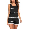 image:imageEkouaer Womens Pajama Sets Sleeveless Tank Top and Shorts Pj Set Lace Hem Sleepwear SXXXLBlack White Stripe