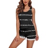 image:imageEkouaer Womens Pajama Sets Sleeveless Tank Top and Shorts Pj Set Lace Hem Sleepwear SXXXLBlack White Stripe
