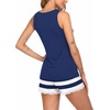 image:imageEkouaer Womens Pajama Sets Sleeveless Tank Top and Shorts Pj Set Lace Hem Sleepwear SXXXLBlue Strip