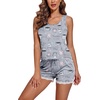 image:imageEkouaer Womens Pajama Sets Sleeveless Tank Top and Shorts Pj Set Lace Hem Sleepwear SXXXLCoffee Cup