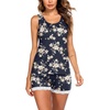 image:imageEkouaer Womens Pajama Sets Sleeveless Tank Top and Shorts Pj Set Lace Hem Sleepwear SXXXLDary Grey Floral