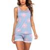 image:imageEkouaer Womens Pajama Sets Sleeveless Tank Top and Shorts Pj Set Lace Hem Sleepwear SXXXLFloral Blue