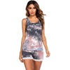 image:imageEkouaer Womens Pajama Sets Sleeveless Tank Top and Shorts Pj Set Lace Hem Sleepwear SXXXLGray Tie Dye