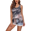 image:imageEkouaer Womens Pajama Sets Sleeveless Tank Top and Shorts Pj Set Lace Hem Sleepwear SXXXLGray Tie Dye