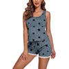 image:imageEkouaer Womens Pajama Sets Sleeveless Tank Top and Shorts Pj Set Lace Hem Sleepwear SXXXLGrey Black Star