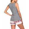 image:imageEkouaer Womens Pajama Sets Sleeveless Tank Top and Shorts Pj Set Lace Hem Sleepwear SXXXLHeart Gray