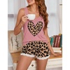 image:imageEkouaer Womens Pajama Sets Sleeveless Tank Top and Shorts Pj Set Lace Hem Sleepwear SXXXLLeopard