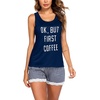 image:imageEkouaer Womens Pajama Sets Sleeveless Tank Top and Shorts Pj Set Lace Hem Sleepwear SXXXLNavy Blue