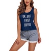 image:imageEkouaer Womens Pajama Sets Sleeveless Tank Top and Shorts Pj Set Lace Hem Sleepwear SXXXLNavy Blue