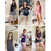 image:imageEkouaer Womens Pajama Sets Sleeveless Tank Top and Shorts Pj Set Lace Hem Sleepwear SXXXLNavy Blue Star