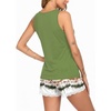 image:imageEkouaer Womens Pajama Sets Sleeveless Tank Top and Shorts Pj Set Lace Hem Sleepwear SXXXLOmbre Green
