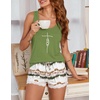 image:imageEkouaer Womens Pajama Sets Sleeveless Tank Top and Shorts Pj Set Lace Hem Sleepwear SXXXLOmbre Green
