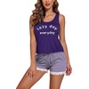 image:imageEkouaer Womens Pajama Sets Sleeveless Tank Top and Shorts Pj Set Lace Hem Sleepwear SXXXLPurple