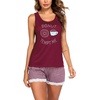 image:imageEkouaer Womens Pajama Sets Sleeveless Tank Top and Shorts Pj Set Lace Hem Sleepwear SXXXLWine Red