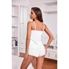 image:imageEkouaer Womens Pajama Sets Soft Lingerie Sleepwear 2 Piece Cami Shorts Set V Neck Pj Lace NightwearAwhite