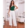 image:imageEkouaer Womens Pajama Sets Soft Lingerie Sleepwear 2 Piece Cami Shorts Set V Neck Pj Lace NightwearDark Green