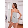 image:imageEkouaer Womens Pajama Sets Soft Lingerie Sleepwear 2 Piece Cami Shorts Set V Neck Pj Lace NightwearGrey